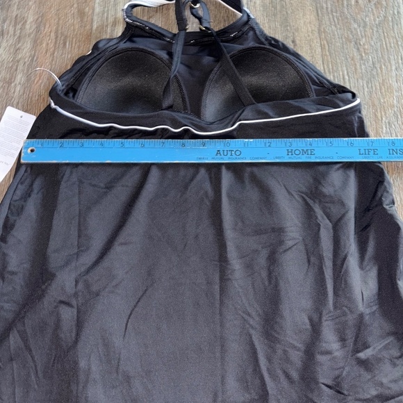NWT Lands End Black with White Trim Swim Dress Sz 12 - Picture 8 of 11